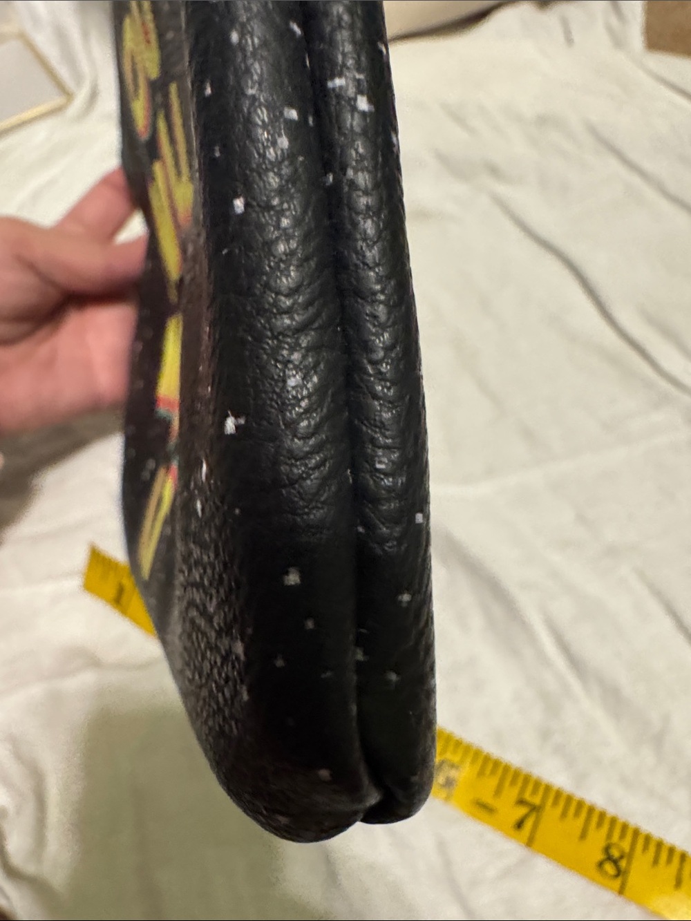 Betsey Johnson Black Wristlet with White Speckle & Checker Strap - Picture 6 of 6